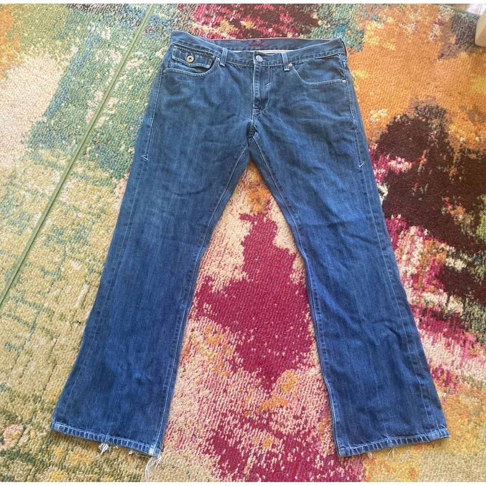 Levis Red Collection Jeans Mens 36x32 Boot Cut Y2K Blue Flap Pockets